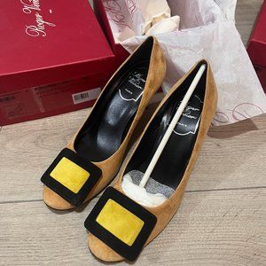 authentic roger vivier 35 belle de nuit Volpe/nero/limon color matching